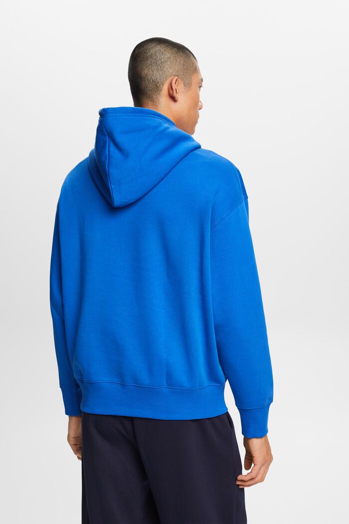 Sweatshirt hoodie with logo stitching, BRIGHT BLUE, detail image number 3