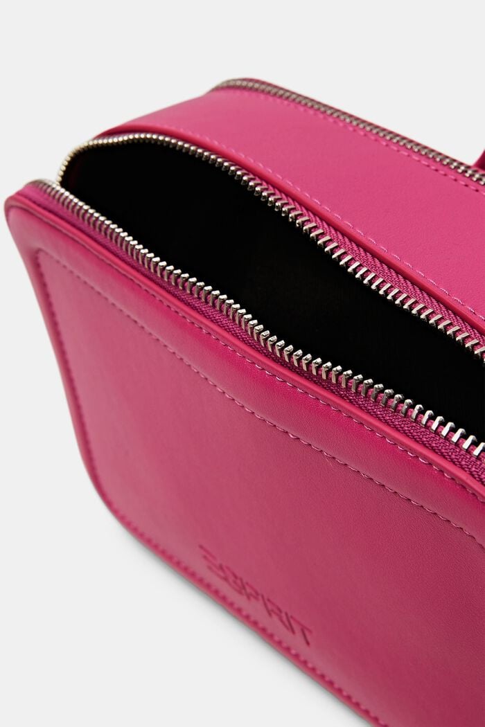 Faux Leather Camera Bag, PINK FUCHSIA, detail image number 4