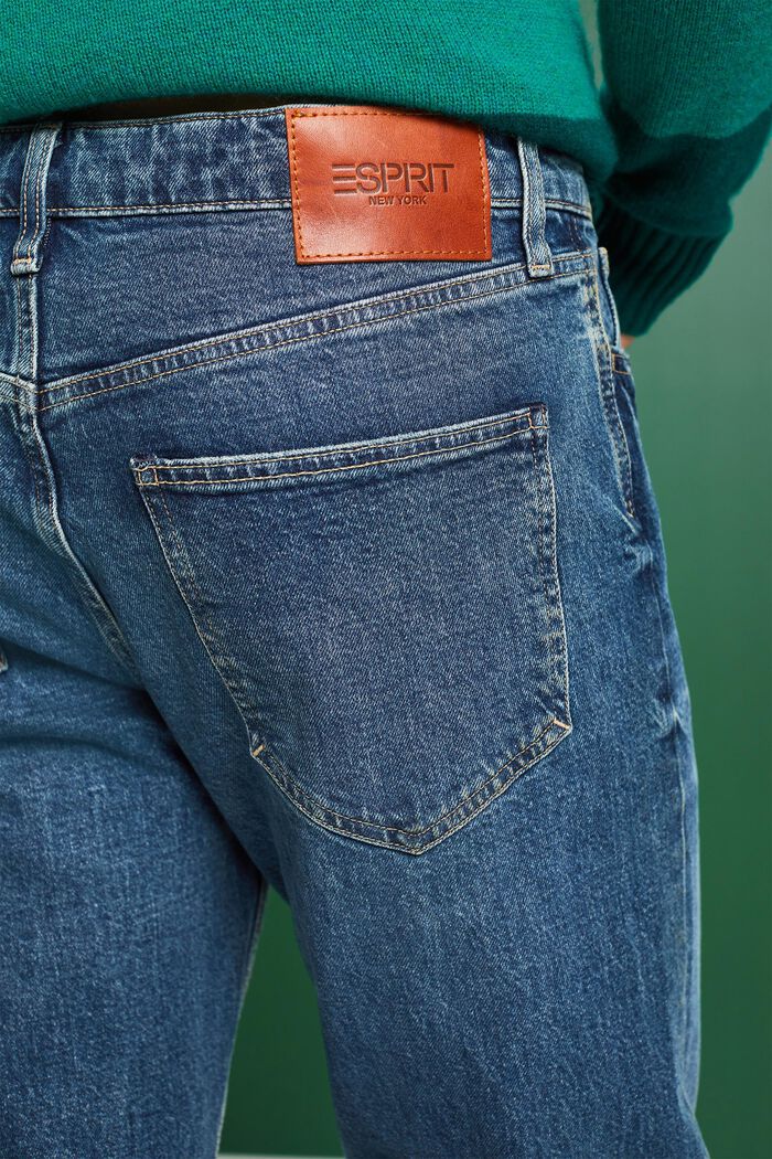 Straight Mid-Rise Jeans, BLUE MEDIUM WASHED, detail image number 4