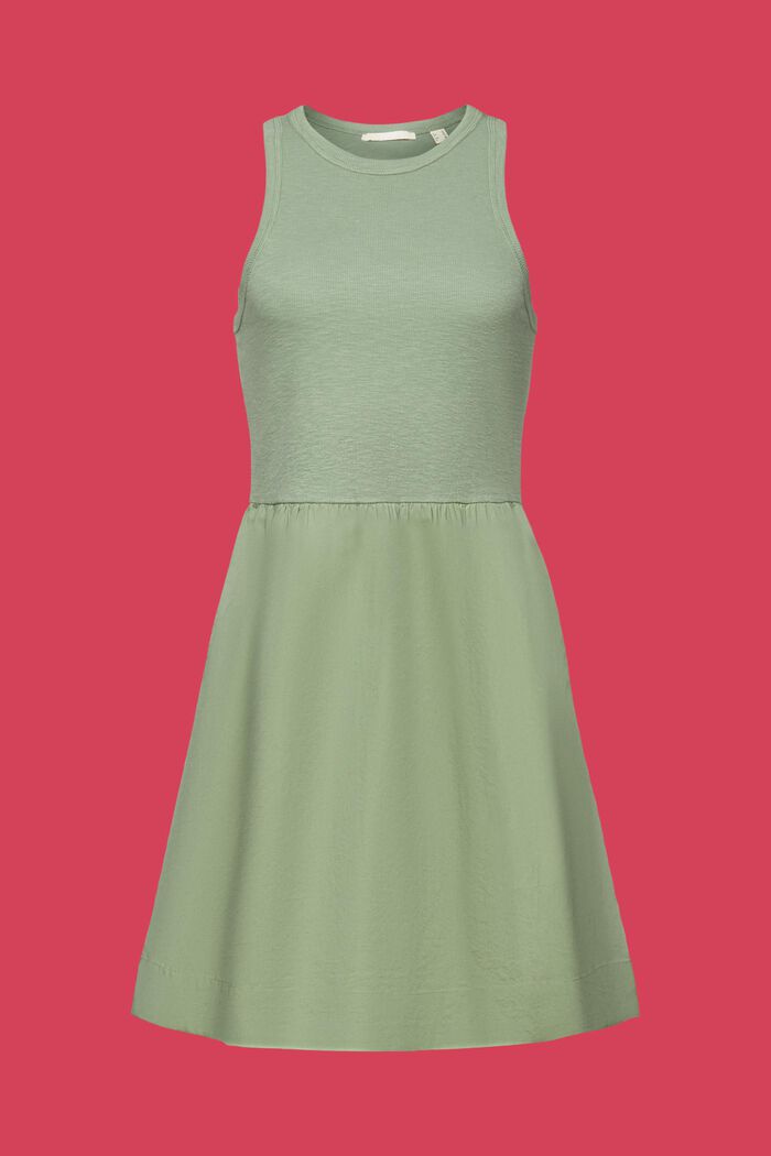 Fabric mix mini dress, PALE KHAKI, detail image number 7