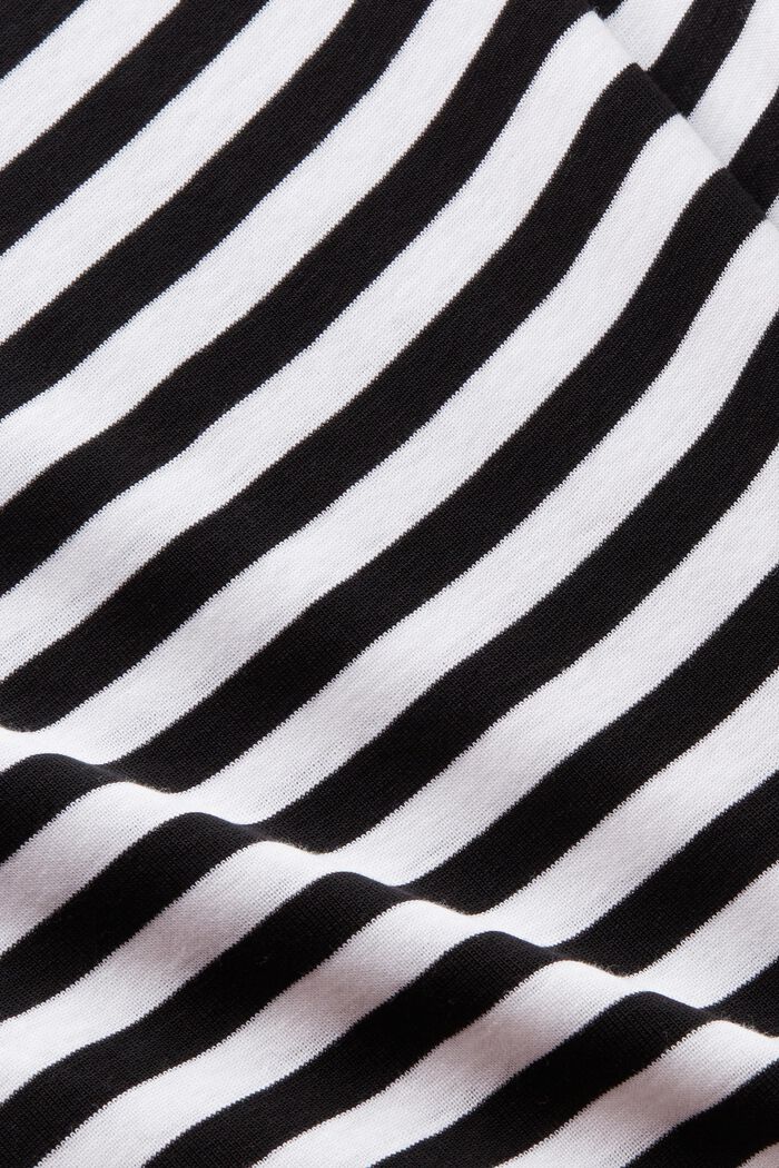 Striped boat neck shirt, BLACK, detail image number 5