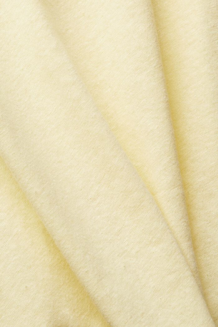 Top made of a cotton/linen blend, PASTEL YELLOW, detail image number 4