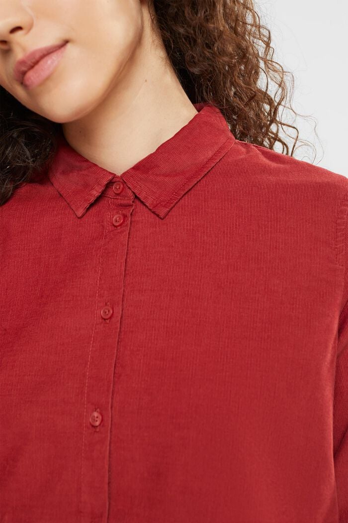 Needlecord shirt blouse, TERRACOTTA, detail image number 3