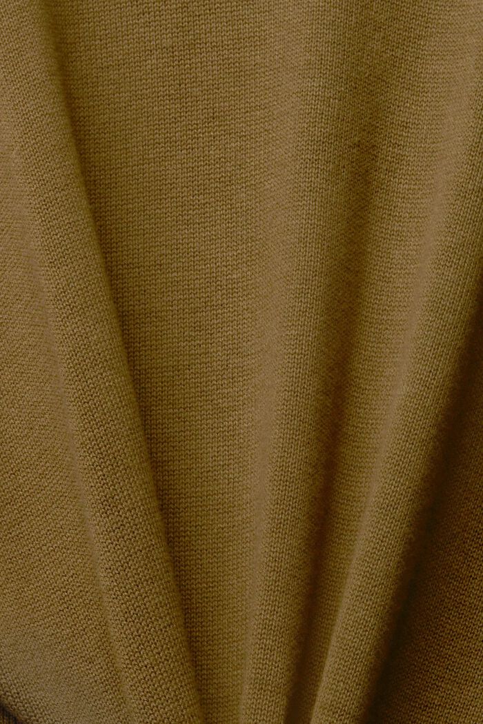 Hooded cardigan, KHAKI GREEN, detail image number 4