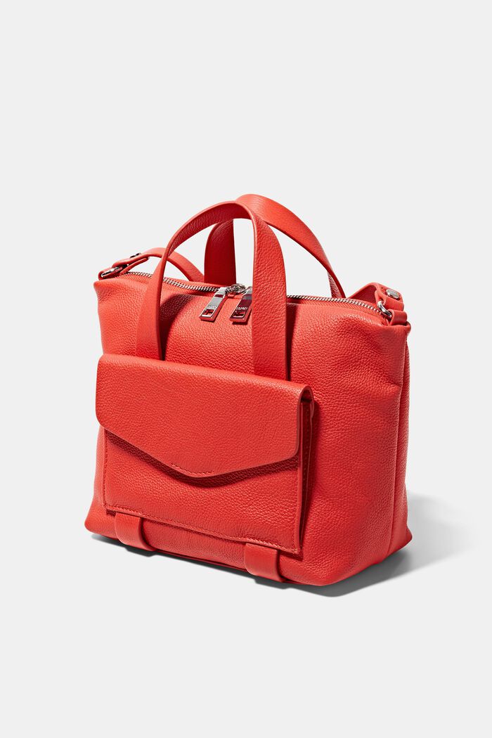 Leather shoulder bag, RED, detail image number 2