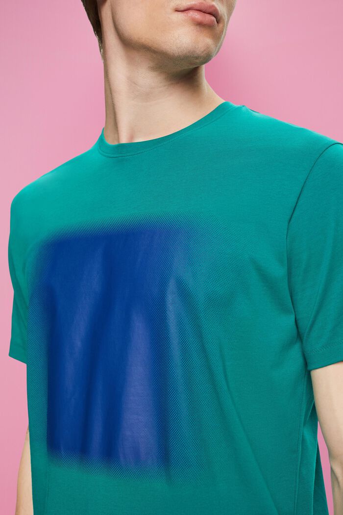 Cotton t-shirt with print, EMERALD GREEN, detail image number 2