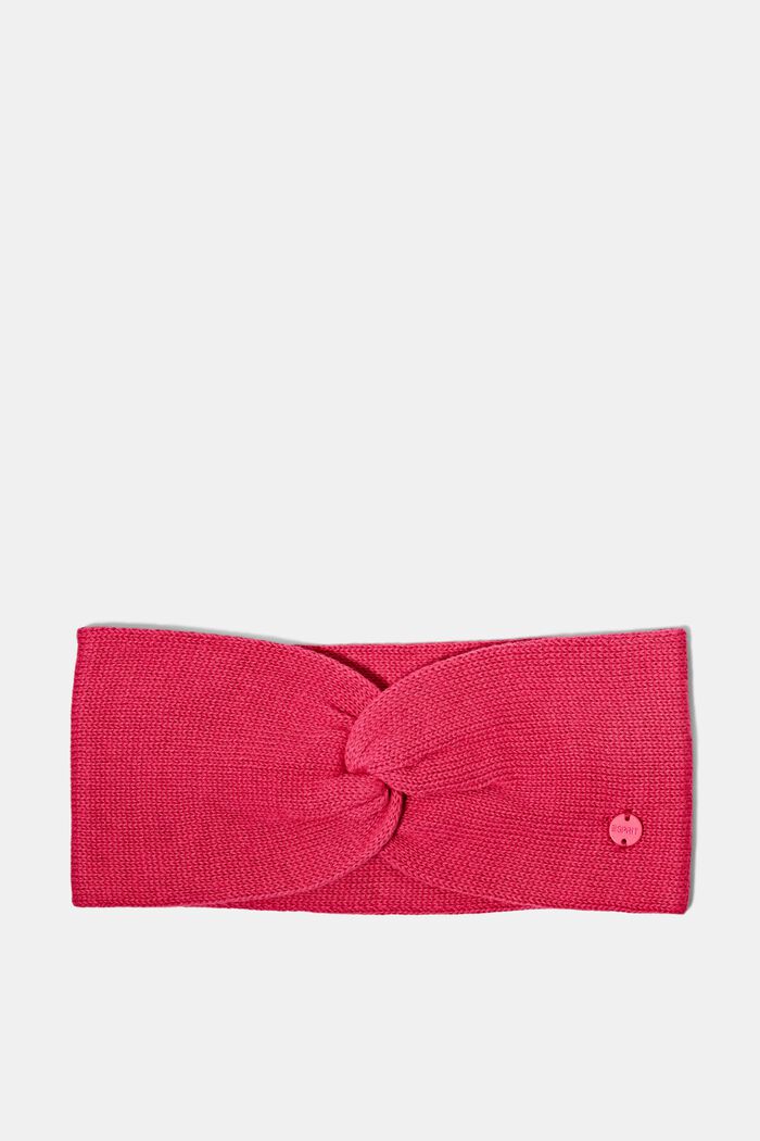 Knitted twist knot headband, PINK FUCHSIA, detail image number 0