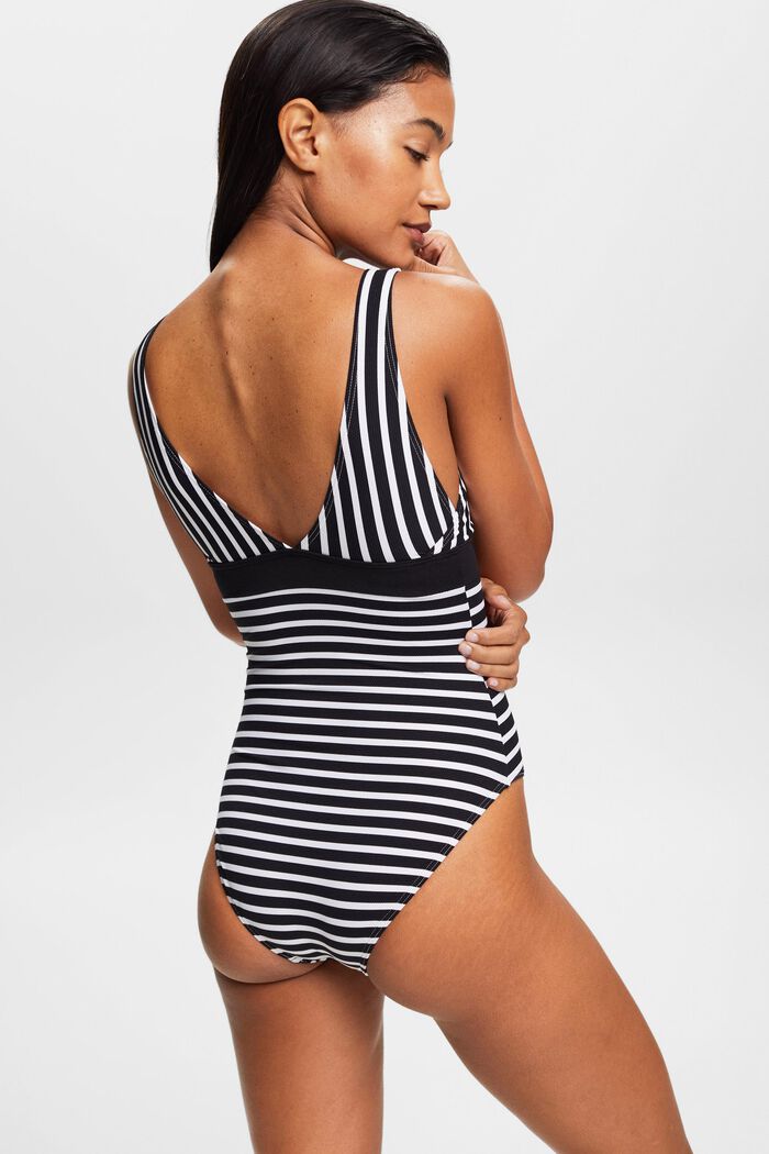 Striped swimsuit, BLACK, detail image number 2