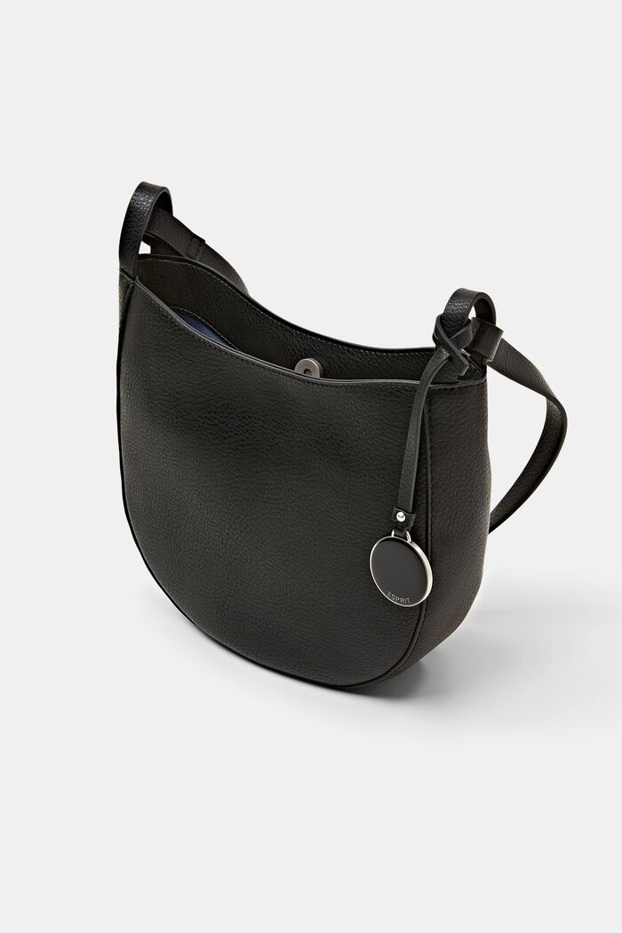 Recycled: faux leather shoulder bag, BLACK, detail image number 2