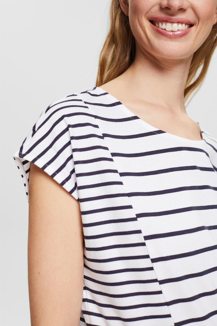 Containing TENCEL™: striped T-shirt,  NEW WHITE, detail image number 2