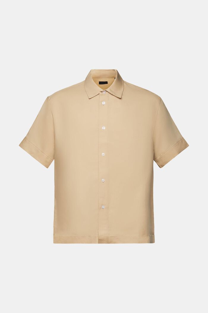 Short-sleeved shirt, linen blend, SAND, detail image number 5