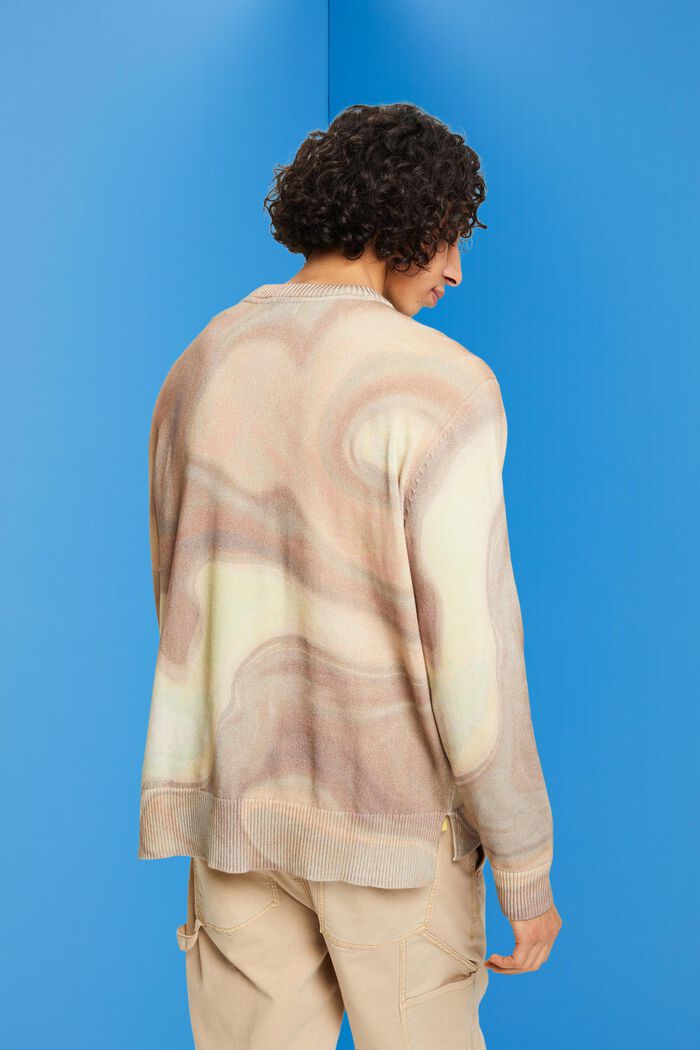 Woven cotton jumper with all-over pattern, LIGHT TAUPE, detail image number 3