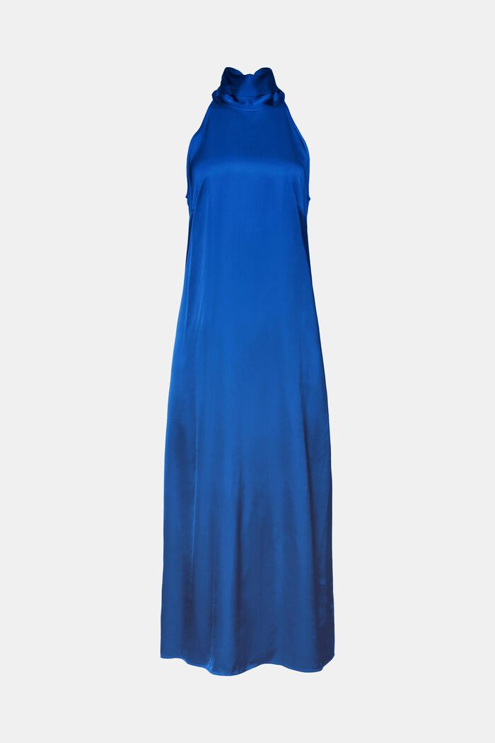Satin Halterneck Maxi Dress, BRIGHT BLUE, detail image number 7
