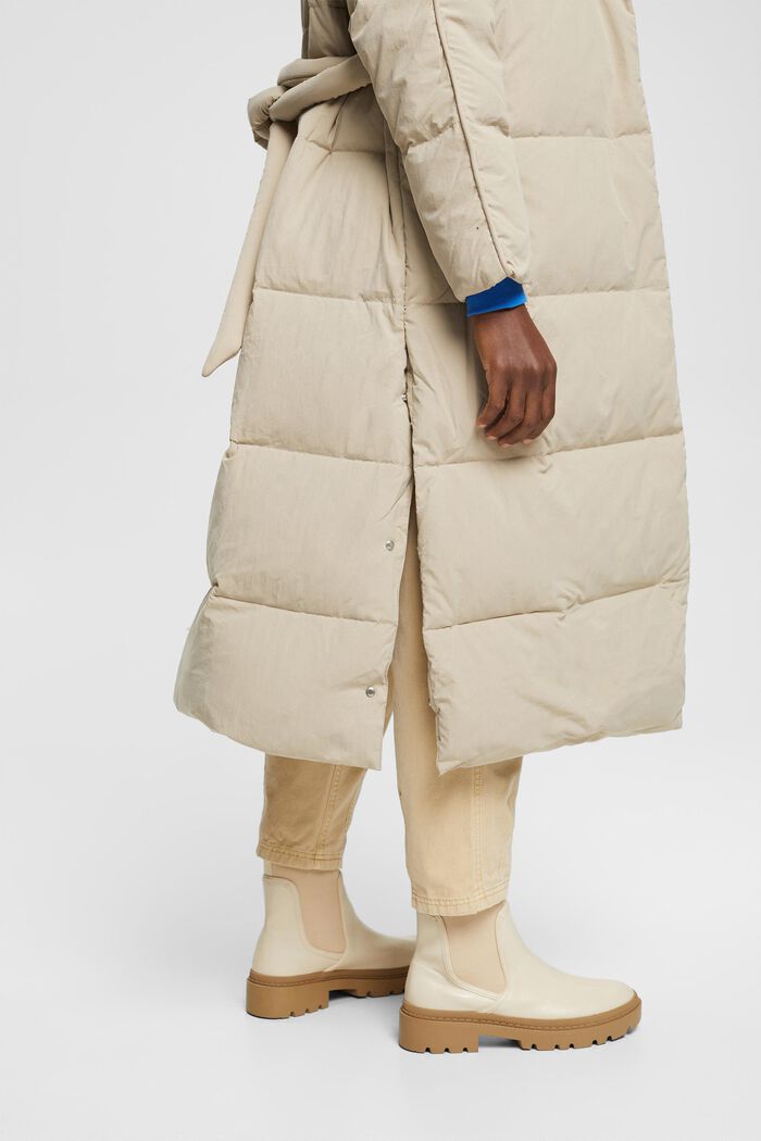 Long puffer coat, LIGHT TAUPE, detail image number 5