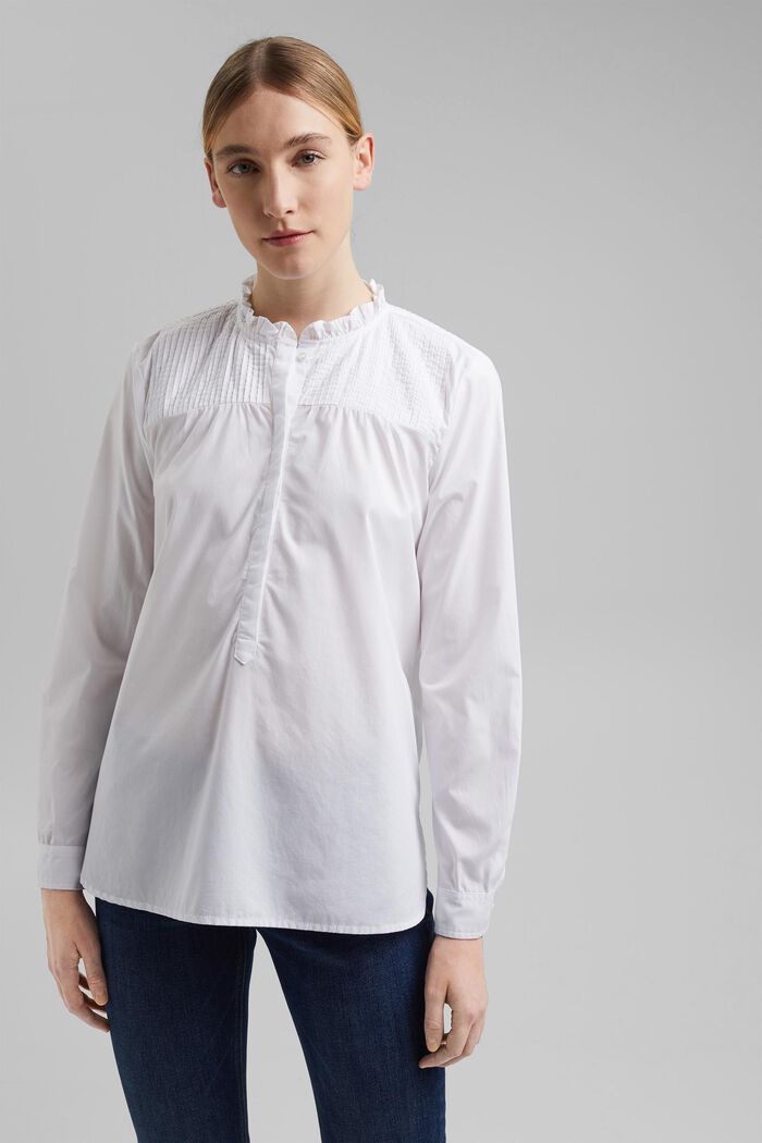 Organic cotton blouse, WHITE, detail image number 0