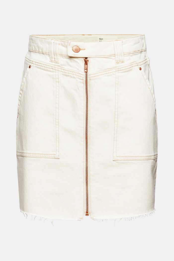 Containing TENCEL™: zip detail mini skirt, LIGHT BEIGE, detail image number 8