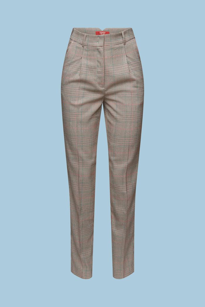 Checkered Tapered Pants, CARAMEL, detail image number 6