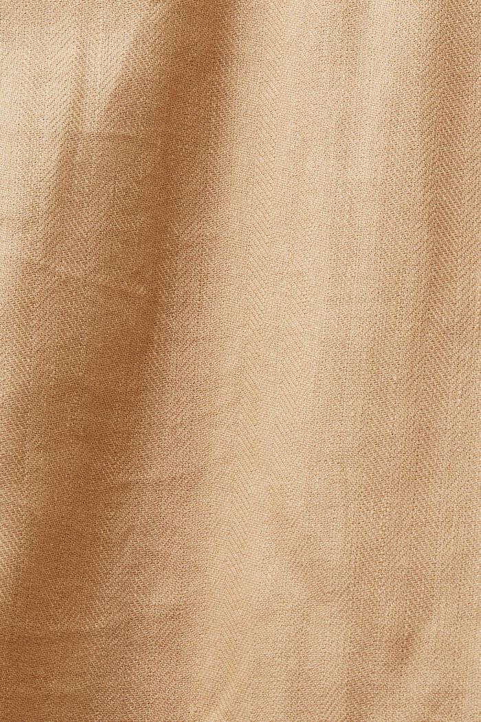 Cotton-Linen Double-Breasted Trench Coat, CREAM BEIGE, detail image number 6
