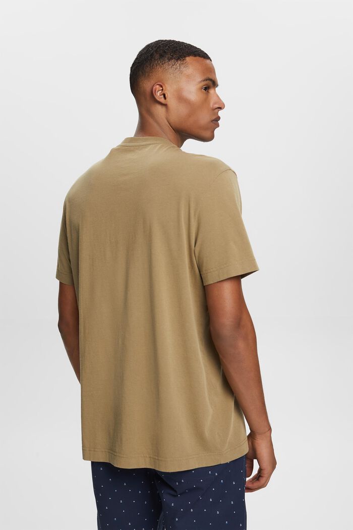 Henley t-shirt, 100% cotton, KHAKI GREEN, detail image number 3