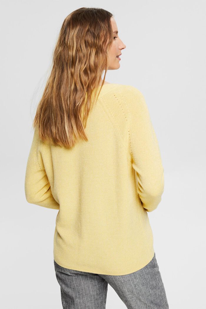Glittering knitted jumper in a fabric blend containing TENCEL™, SUNFLOWER YELLOW, detail image number 3