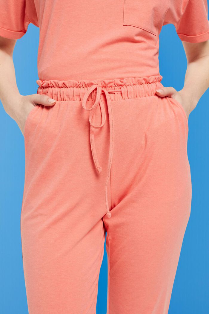 Jersey trousers with elasticated waistband, CORAL, detail image number 2