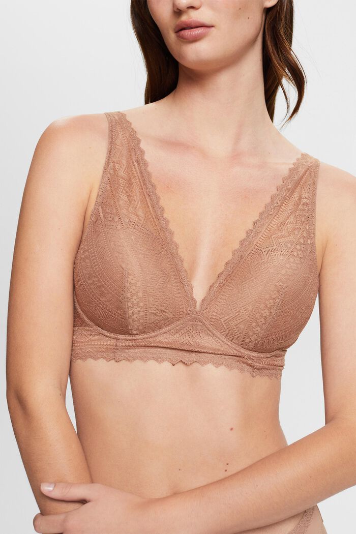 Push-Up Graphic Lace Bra, BEIGE, detail image number 1