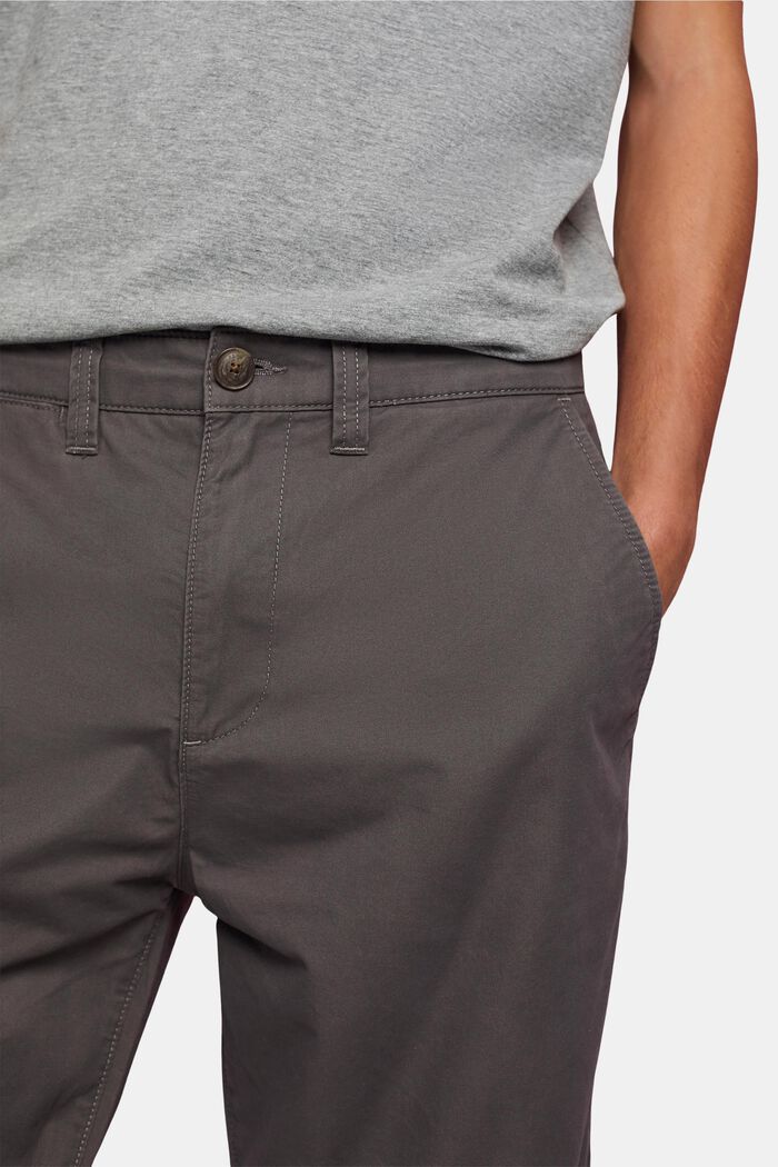 Sustainable cotton chino style shorts, DARK GREY, detail image number 2