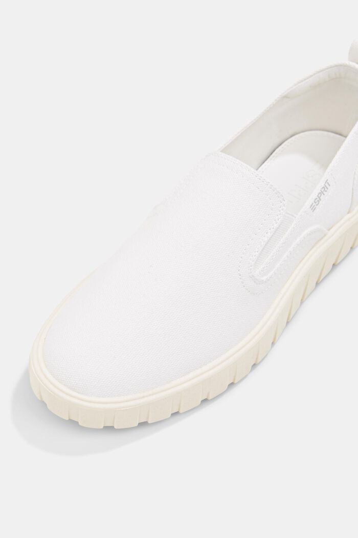 Slip-on trainers with a platform sole, WHITE, detail image number 4