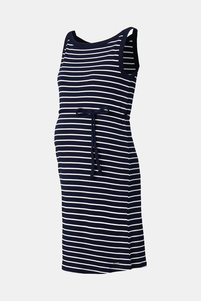 Striped jersey dress, organic cotton, NIGHT SKY BLUE, detail image number 4