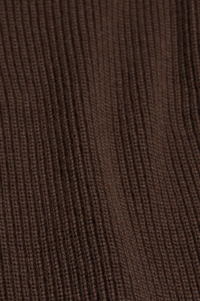 Open-fronted cardigan with wool and cashmere, DARK BROWN, detail image number 4