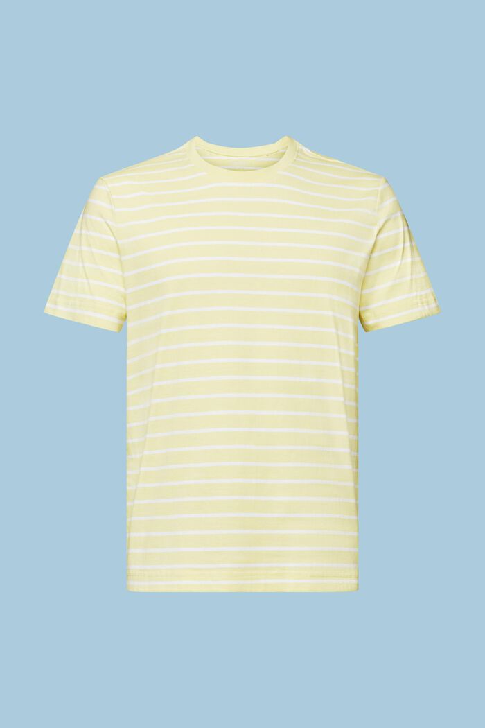Striped Cotton Jersey T-Shirt, LIME YELLOW, detail image number 6