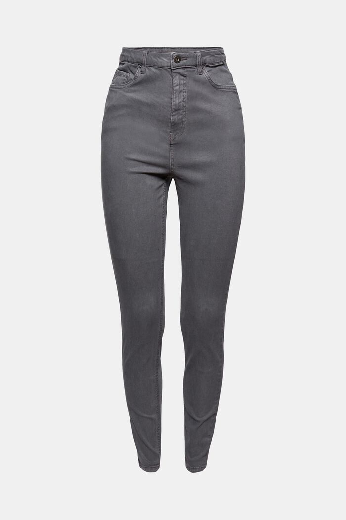 Super high-rise jeans with organic cotton, GUNMETAL, detail image number 5