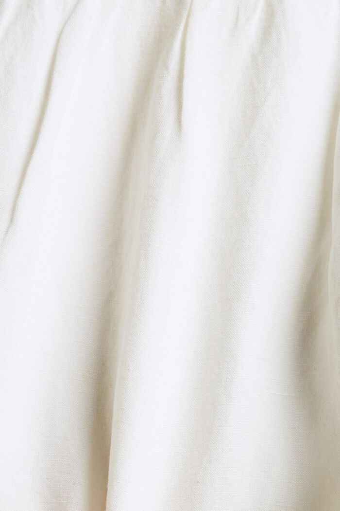 Cotton blend flounce blouse, OFF WHITE, detail image number 4