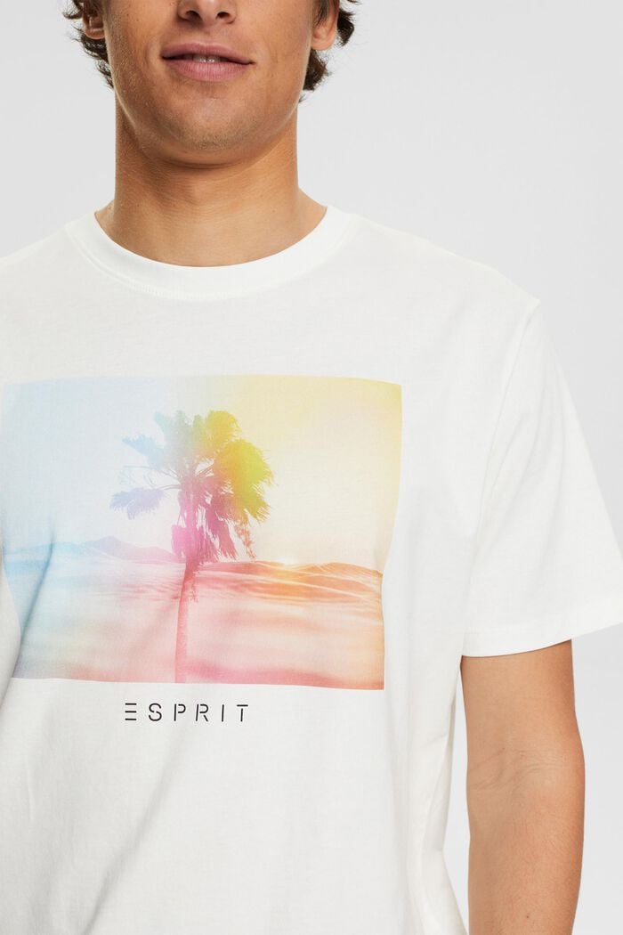 Jersey T-shirt with a print, OFF WHITE, detail image number 1