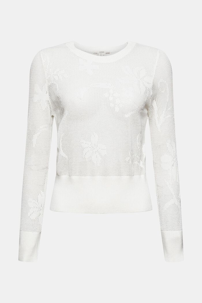 Floral pattern jumper, OFF WHITE, overview