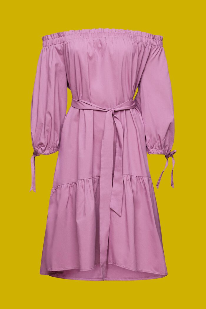 Off-shoulder poplin mini dress, VIOLET, detail image number 5