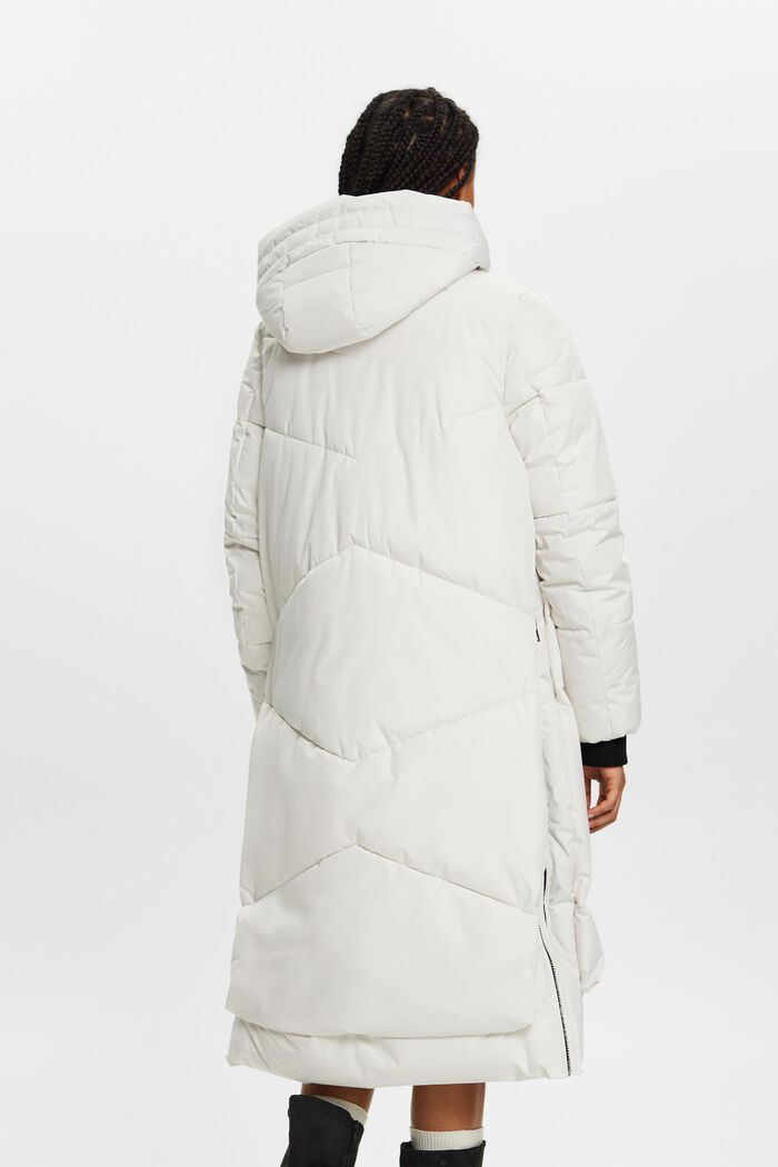 Hooded Quilted Puffer Coat, CREAM BEIGE, detail image number 3