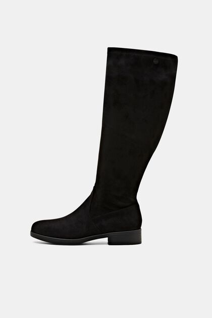 Faux suede knee-high boots
