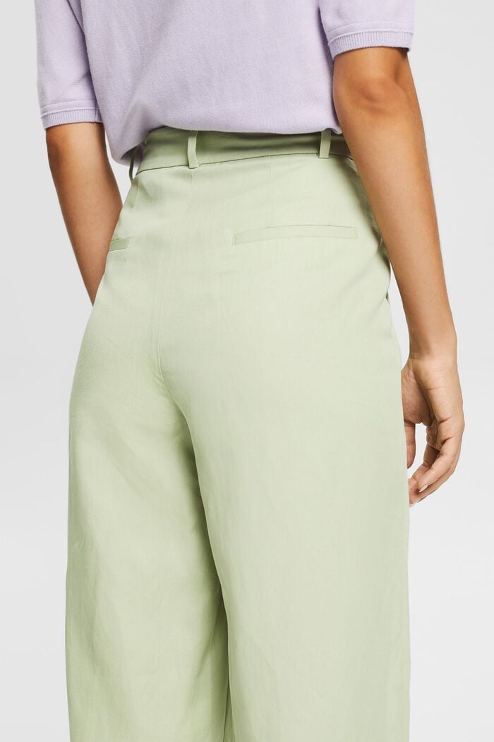 Linen blend: Cropped trousers, PASTEL GREEN, detail image number 2
