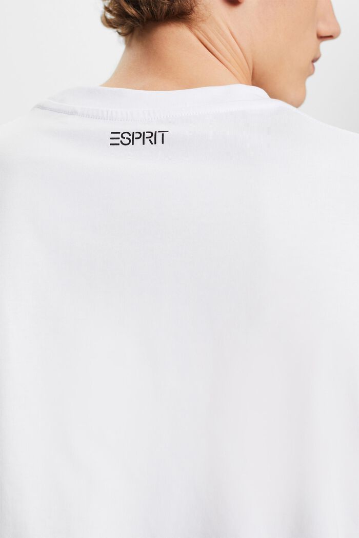 Floral Print Logo T-Shirt, WHITE, detail image number 4