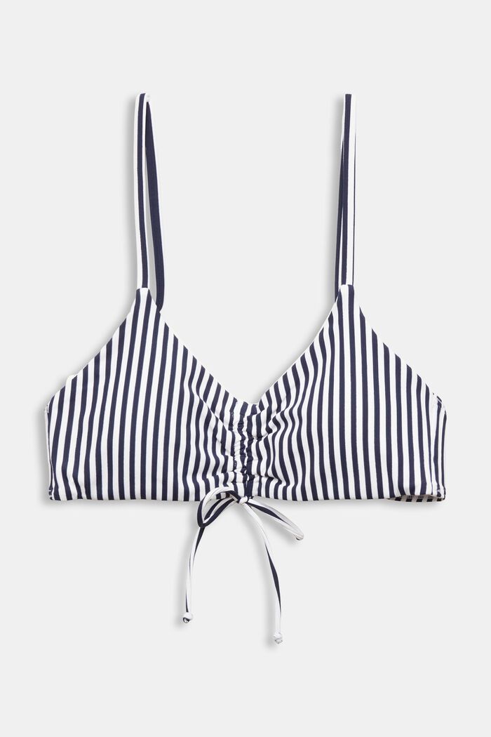 Striped Padded Bikini Top, NAVY, detail image number 5