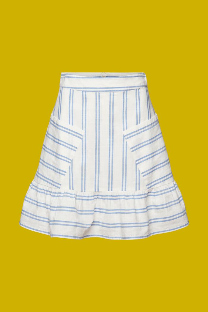 Striped mini skirt, 100% cotton, OFF WHITE, detail image number 6