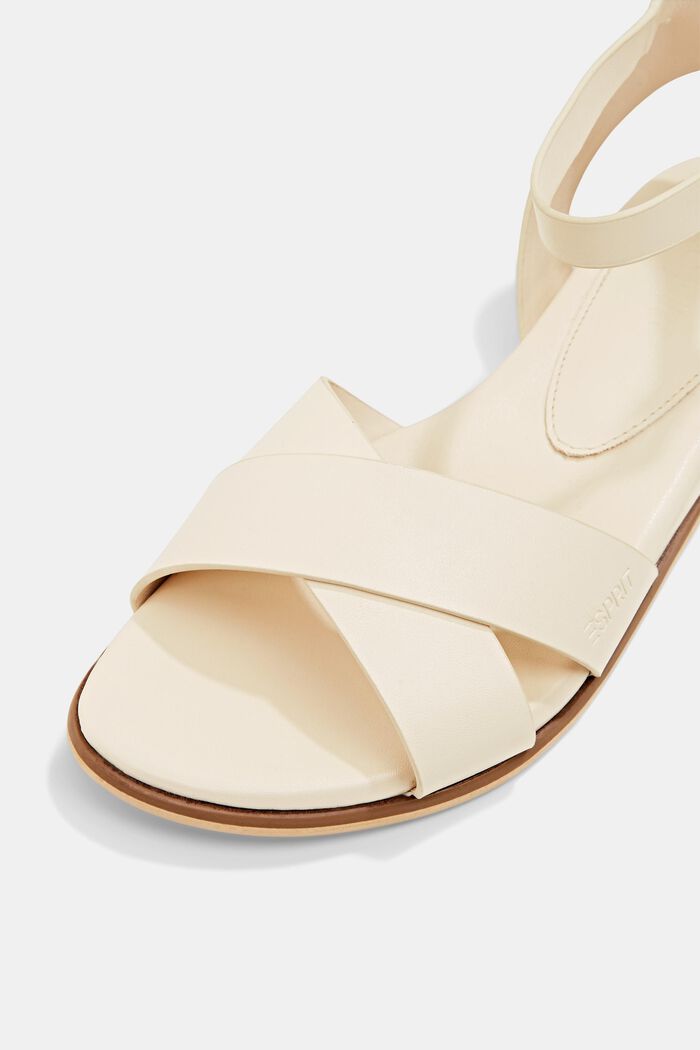 Sandals with crossed-over straps, OFF WHITE, detail image number 4