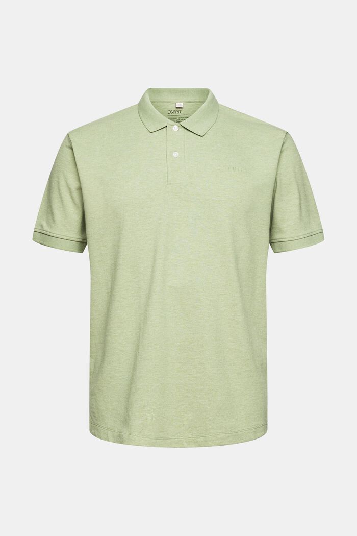 Polo shirt in an organic cotton blend, LEAF GREEN, overview