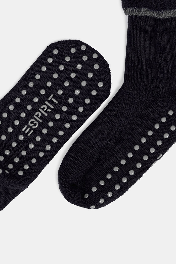 Soft stopper socks, wool blend, BLACK, detail image number 1