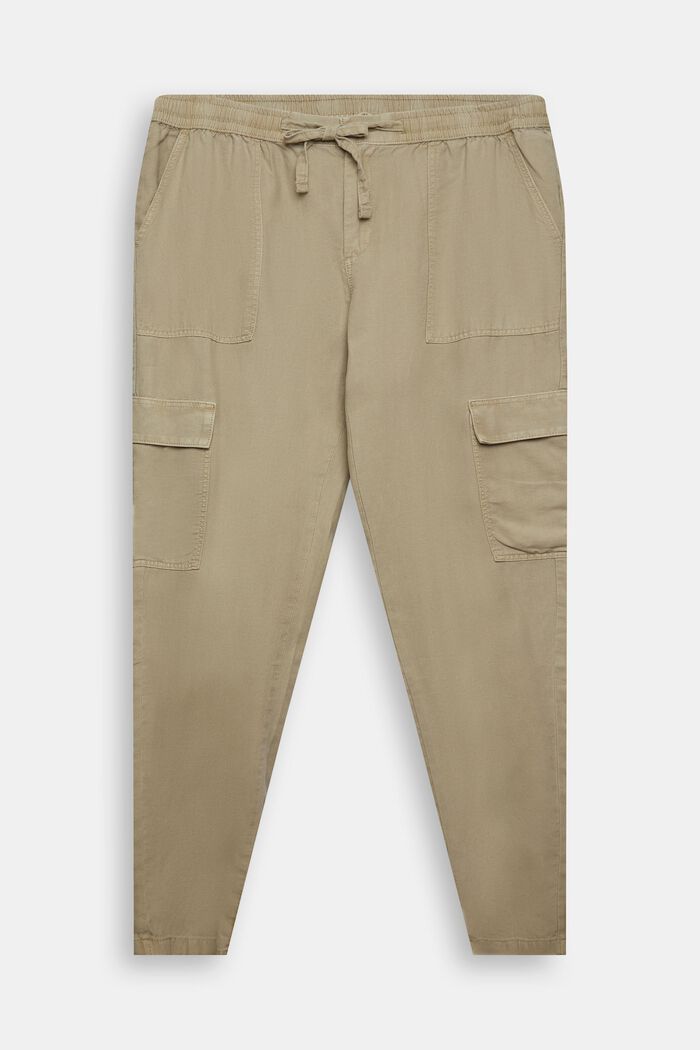 Mixed fabric cargo trousers with TENCEL™, DUSTY GREEN, detail image number 2
