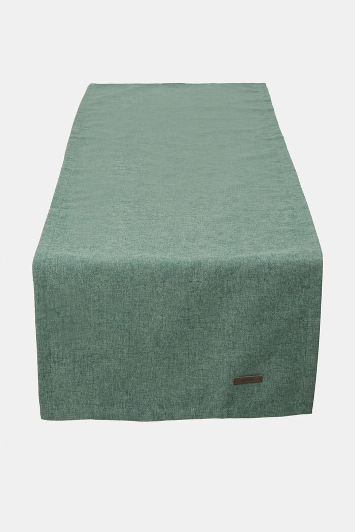 Table runner in melange woven fabric, DARK GREEN, detail image number 0
