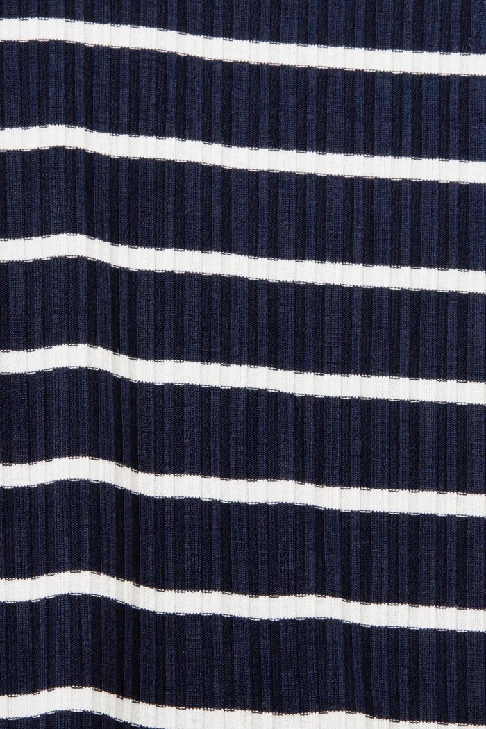 Striped rib knit T-shirt, NAVY, detail image number 4