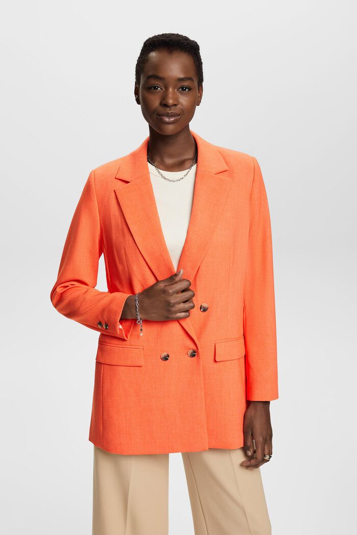 Oversized double-breasted blazer, ORANGE RED, detail image number 0