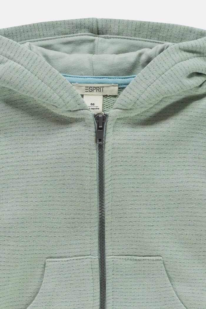 Zip-through hoodie in 100% organic cotton, LIGHT AQUA GREEN, detail image number 2